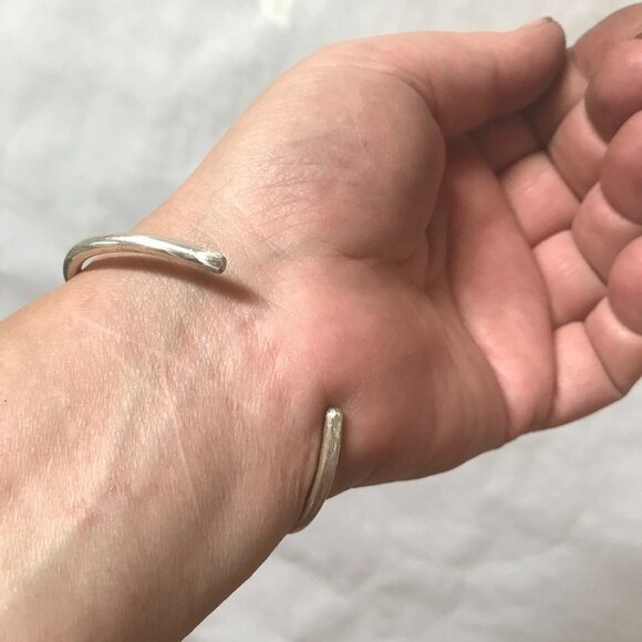 Lapis Lazuli Aquamarine Sterling Silver 925 Cuff Bracelet Handmade Gemstone - Picture 7 of 7